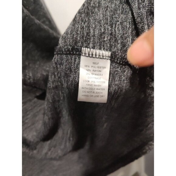 Skonhet Draped Front Open Cardigan Sweater Size XLarge Gray Long Sleeves Stripes - Picture 4 of 12